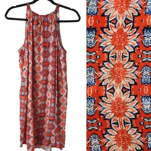 Nanette Lepore ärmelloses Choker Etuikleid Sommerkleid Sonnenblumen geometrisches Muster 6 - Bild 1 von 6
