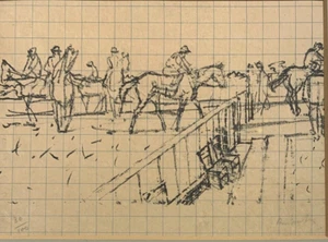Rare MAURICE BRIANCHON (1899-1979) signed Ltd Ed Litho At the Races 30/100 - Picture 1 of 13