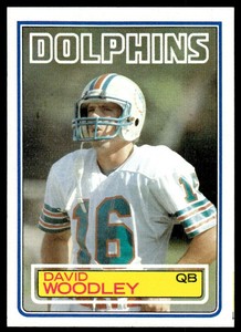1983 TOPPS DAVID WOODLEY MIAMI DOLPHINS #323 NM MT