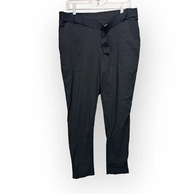 Athleta Trekkie Belted Pant Pants Black Womens Athletic Commuter Pant Size 14 - Image 1 of 4