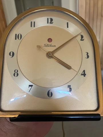 Vintage Telechron Electric Clock Model 4F67 Desk Top Art Deco VIDEO Works red Cover