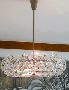 70er Kronleuchter" Kinkeldey " Kristall Lampe Vintage Design 70s - Picture 1 of 7