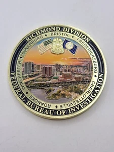 FBI Federal Bureau Of Investigation Elements Of Richmond Division Challenge Coin - Picture 1 of 4
