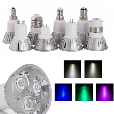 Multicolor Light Dimmable LED Spotlight Bulbs 3W MR16 GU10 GU5.3 E27 E14 12V 24V - Image 1 of 4