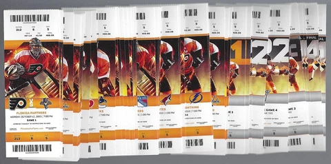 2015-2016 NHL PHILADELPHIA FLYERS ENTIRE SEASON FULL unused TICKETS LOT - 57 TIX Cover