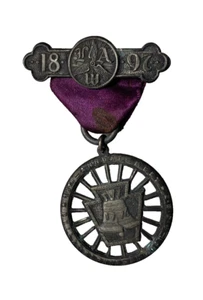 SELTEN antik 1897 Fahrrad Fahrrad Pin Medaille League American Wheelmen Philadelphia! - Bild 1 von 8