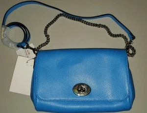 Coach Crossgrain Mini Rubino Tracolla Blu Azzurro F34606 - Foto 1 di 12