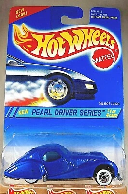 1995 Hot Wheels #295 Pearl Driver Series 1/4 TALBOT LAGO Blue w/White Wall BW Sp - Image 1 of 4