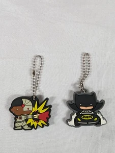 DC Comics Justice League Zipper Pulls Rubber Keychains Batman Cyborg Chibi 1.5" - Picture 1 of 2
