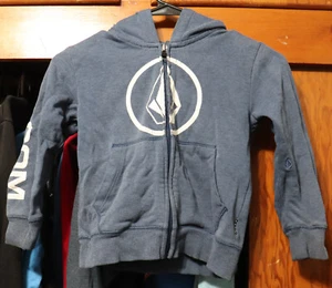 Volcom Brass Tacks Kreis Stein Fleece Hoodie Reißverschluss marineblau Jungen Größe 4 4T Small YS - Bild 1 von 5