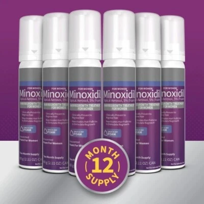 Kirkland WOMEN'S Minoxidil 5% Hair Loss Treatment Regrowth Foam 12 Month Supply - Image 1 of 4