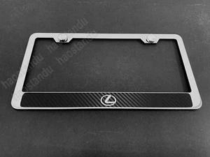 1x LexusLOGOstyle STAINLESS STEEL LICENSE PLATE FRAME w/(Carbon Fiber Style) - Picture 1 of 3