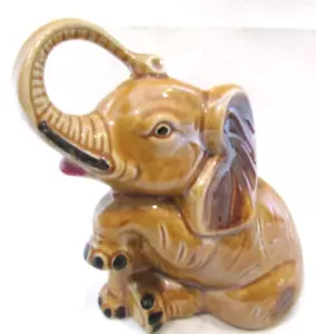 Vintage Ceramic Lusterware Elephant Figurine Statue Brazil - Picture 1 of 7