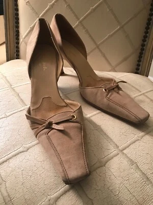 Tacones de gatito de gamuza camel Kate Spade vintage talla 7.  Foto 1 de 2