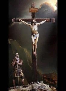 1/32 Resin Passion Scene Jesus on Cross & Soldier w/Base Unpainted Kit - Picture 1 of 1