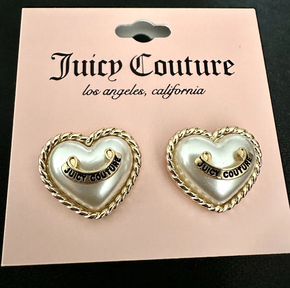 Juicy Couture Heart Pearl Earrings - Image 1 of 3