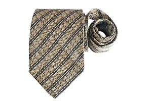 CANALI MEN'S TIE BEIGE/STRIPED Width: 4" Length: 57" - Picture 1 of 3
