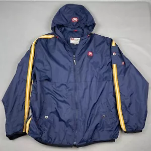 Giacca a vento vintage ECKO Unltd uomo 2XL blu a righe Y2K Baggy Rhino Vent - Foto 1 di 21