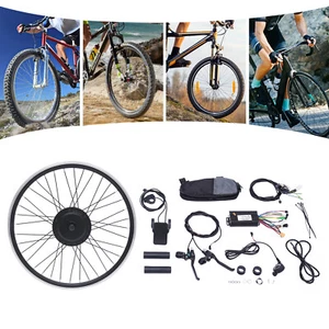 24" Front/Rear Wheel Electric Bicycle Motor Conversion Kit 36V 500W Ebike W/ LCD - Picture 1 of 36