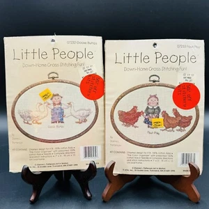 2 Cross Stitch Kits Little People Foul Play & Goose Bumps Chicken Hen Kids NOS - Picture 1 of 6