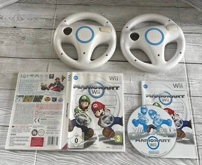 Wii - Mario Kart Game MANUAL AND 2 official WHEELS! UK SELLER  - Image 1 of 3