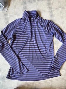 Nike Pro Running Top Jacket Women's Dri Fit Stay Warm 1/2 Zip Pullover Purple - Picture 1 of 6