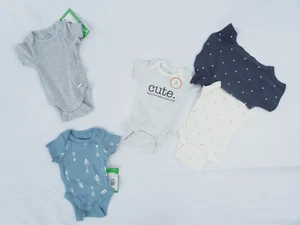Baby Boy 5 Piece Wonder Nation Modern Moments 1 Piece Bodysuit Rompers Newborn - Picture 1 of 5