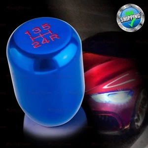 Compatible with 5 Speed MT Vehicles Cylinder based Aluminum Gear Shift Knob BLUE - Picture 1 of 8