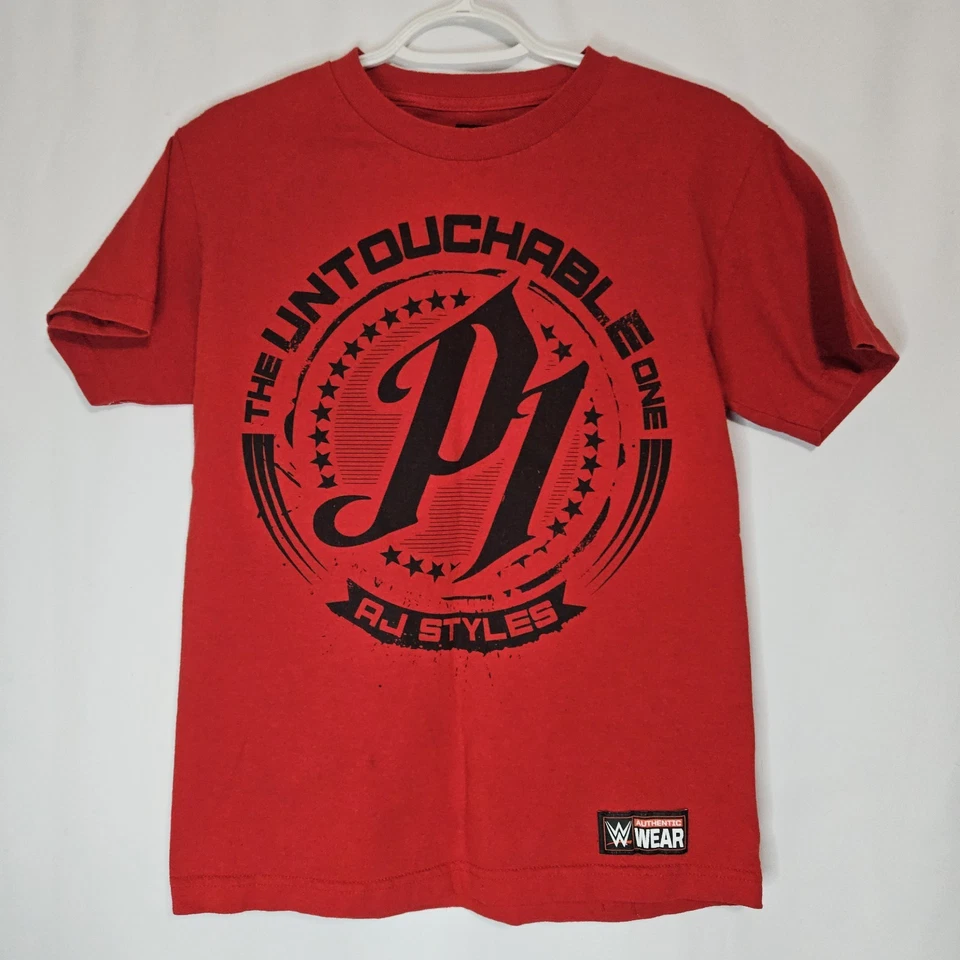 AJ Styles WWE P1 Red Graphic Tee Y2K Streetwear Retro Sports Aesthetic Small  - Image 1 of 4