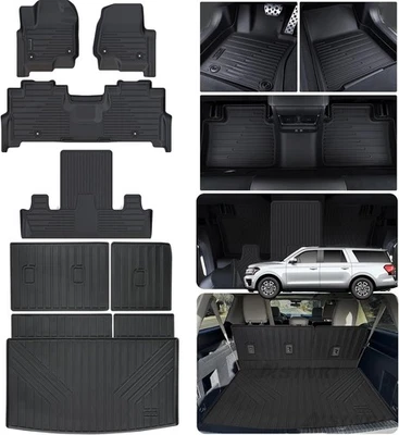 Floor Mats & Trunk Mat & Backrest Mat for 2018-2024 Ford Expedition MAX 7 Sea... - Image 1 of 4