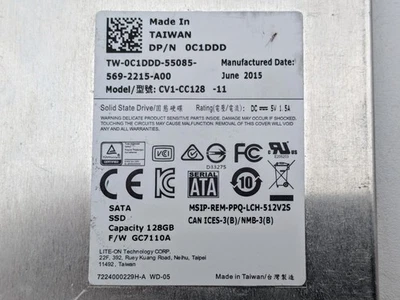 DELL LITE-ON 128GB OEM SATA Solid State Drive SSD CV1-CC128 0C1DDD - Image 1 of 4