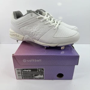 Botines Ringor Rip-It Diamond Softball Spike de metal blanco/gris para mujer talla 9,5. - Imagen 1 de 6