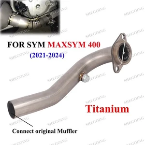 Titanium For SYM MAXSYM 400 Motorcycle Exhaust Front Link Pipe Original Muffler - Picture 1 of 5