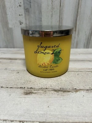 🍋🍋🍋Bath & Body Works ralladura de limón azucarada 3 mechas vela perfumada 14,5 oz🍋🍋🍋 Foto 1 de 4