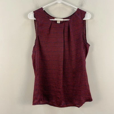 Blusa Top Coldwater Creek Mujer Mediana Sin Mangas Roja Púrpura Pullover 6216 Foto 1 de 4