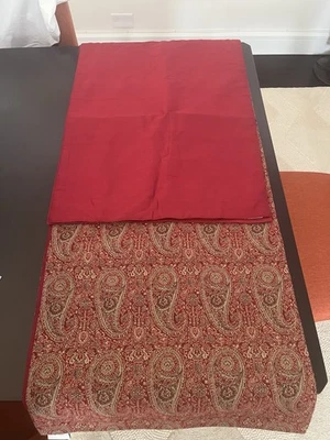 Pottery Barn Table Runners: Red Paisley 18x108 inches and Solid Red 18x70 inches - Image 1 of 4
