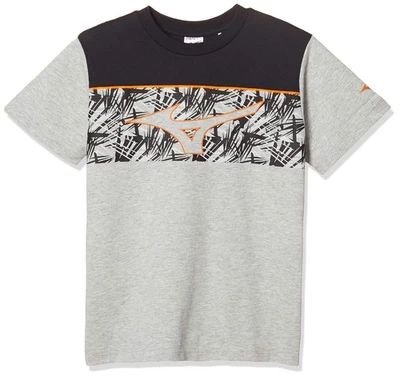 Mizuno Boys Shirt 32JA8430 Gray Heather x Black Japan Size 140 equivalent t 205 - Image 1 of 2