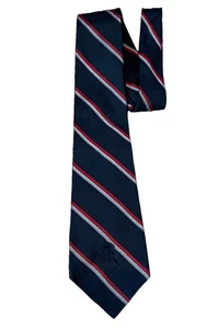 Cravatta collo vintage contessa Mara NY Bert Schroeder rosso bianco blu logo ricamato - Foto 1 di 5