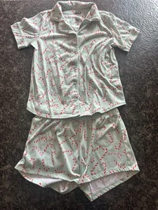 Christmas Panama Set Girls Candy Cane 10/12 Large 2 Piece Mint Green Soft! - Picture 1 of 5