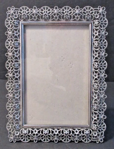 Cynthia Rowley verzierter "Spitze" silberfarbener Bilderrahmen - 8" x 6" - Bild 1 von 6
