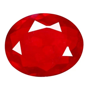 1.90 Ct Superior Perfect Oval 10.1 x 8.2 MM Red Ethiopia Natural Fire Opal - Foto 1 di 5