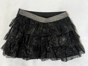 Halloween Glittery Spider Web Tutu Lined Skirt Girls L 10/12 - Picture 1 of 7