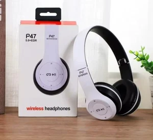 CUFFIE WIFI P47 BLUETOOTH TOUCH CONTROL BASSI MUSIC GIOCO CONTROL PIEGHEVOLI - Zdjęcie 1 z 4