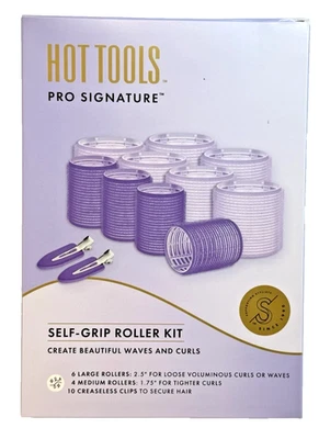 Hot Tools Self-Grip Roller Kit 6 large rollers, 4 medium rollers, 10 clips New - Image 1 of 4