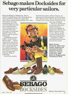 1984 Sebago Docksides Boating Shoe Walter Greene Illustrated vintage Print AD - Picture 1 of 1