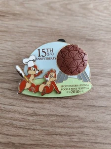 Disney EPCOT Festival de Comida y Vino 15 Aniversario Chip 'n Dale Prendedor Prueba de Artista - Imagen 1 de 3