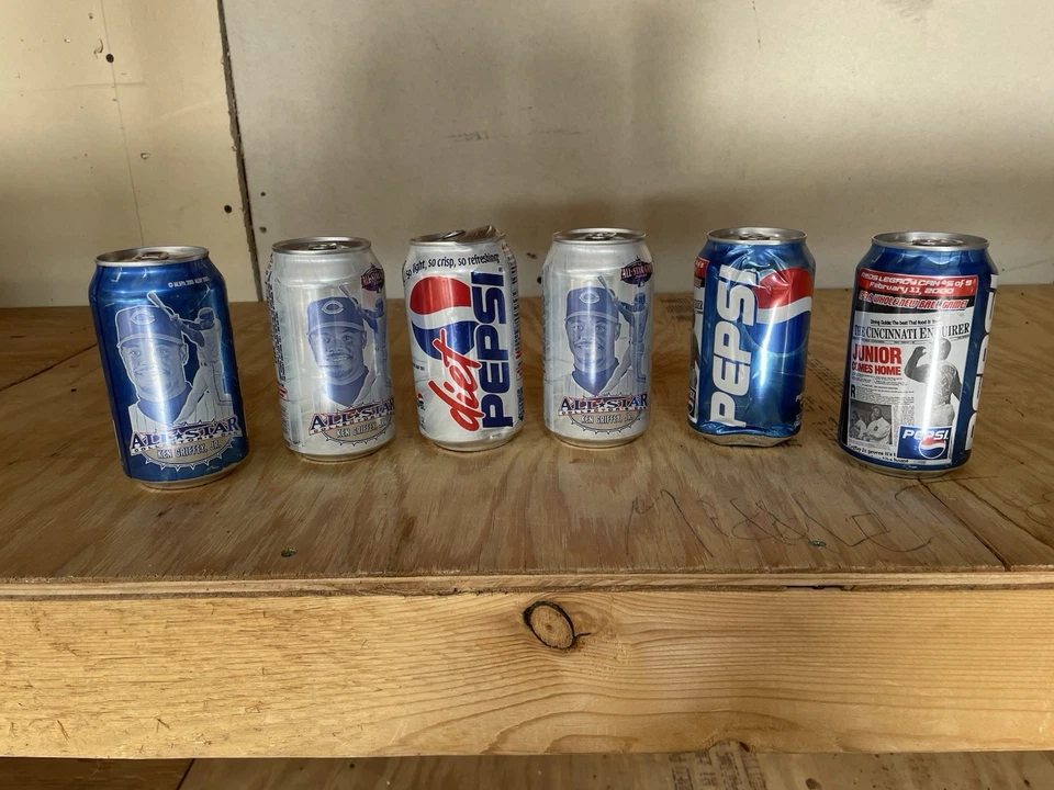 Griffey Jr (6) Pepsi Sealed Cans, 2 Are Dented. 50% Off Tees/Hats Minus UDA! - Image 1 of 1