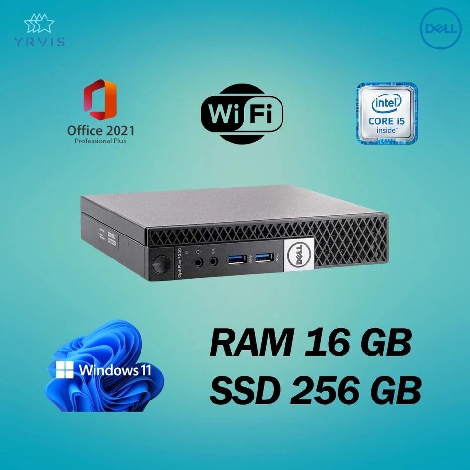 PC DESKTOP DELL INTEL RAM 16GB SSD 256GB WIN 11 PRO OFFICE WI-FI RICONDIZIONATO - Immagine 1 di 4