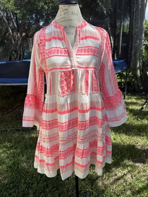 ELAN WHITE FUCHSIA MIDI DRESS size S EEUC  - Image 1 of 4