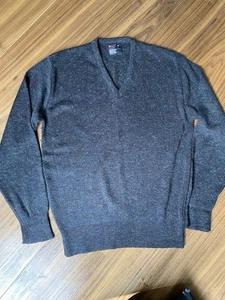 Vintage Robert Bruce Wool Blend Sweater Blue V-Neck Men's Medium Pullover USA - Picture 1 of 8